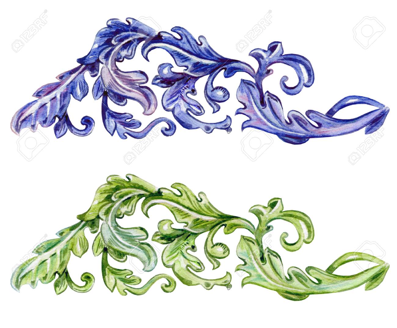 collection vintage baroque floral