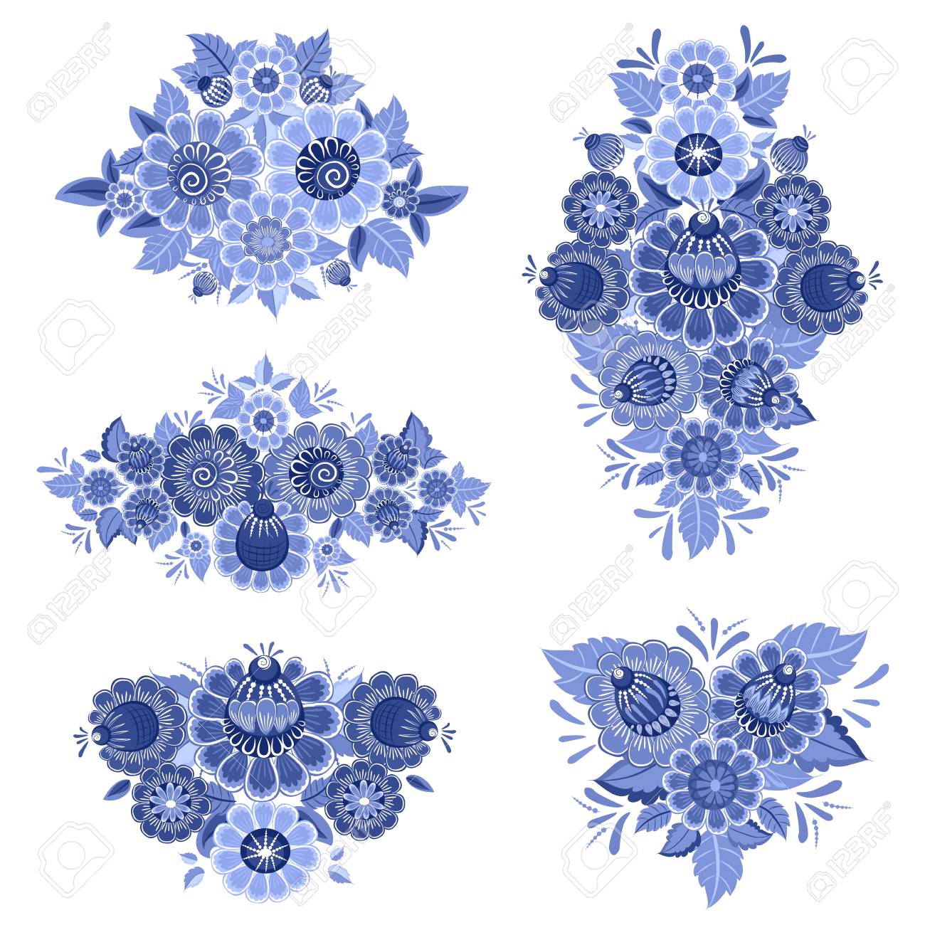 あなたの設計のための豪華な装飾花模様の白黒コレクションのイラスト素材 ベクタ Image あなたの設計のための豪華な装飾花模様の白黒コレクションのイラスト素材 ベクタ Image