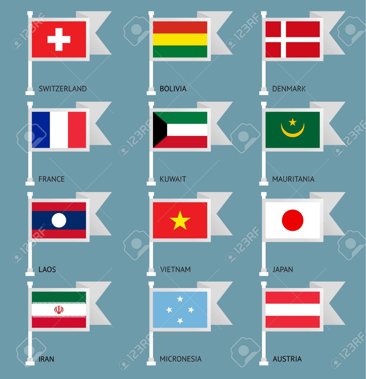 Drapeaux Du Monde Plat Illustration Vectorielle Definir Le Nombre 05 Clip Art Libres De Droits Vecteurs Et Illustration Image 26747283