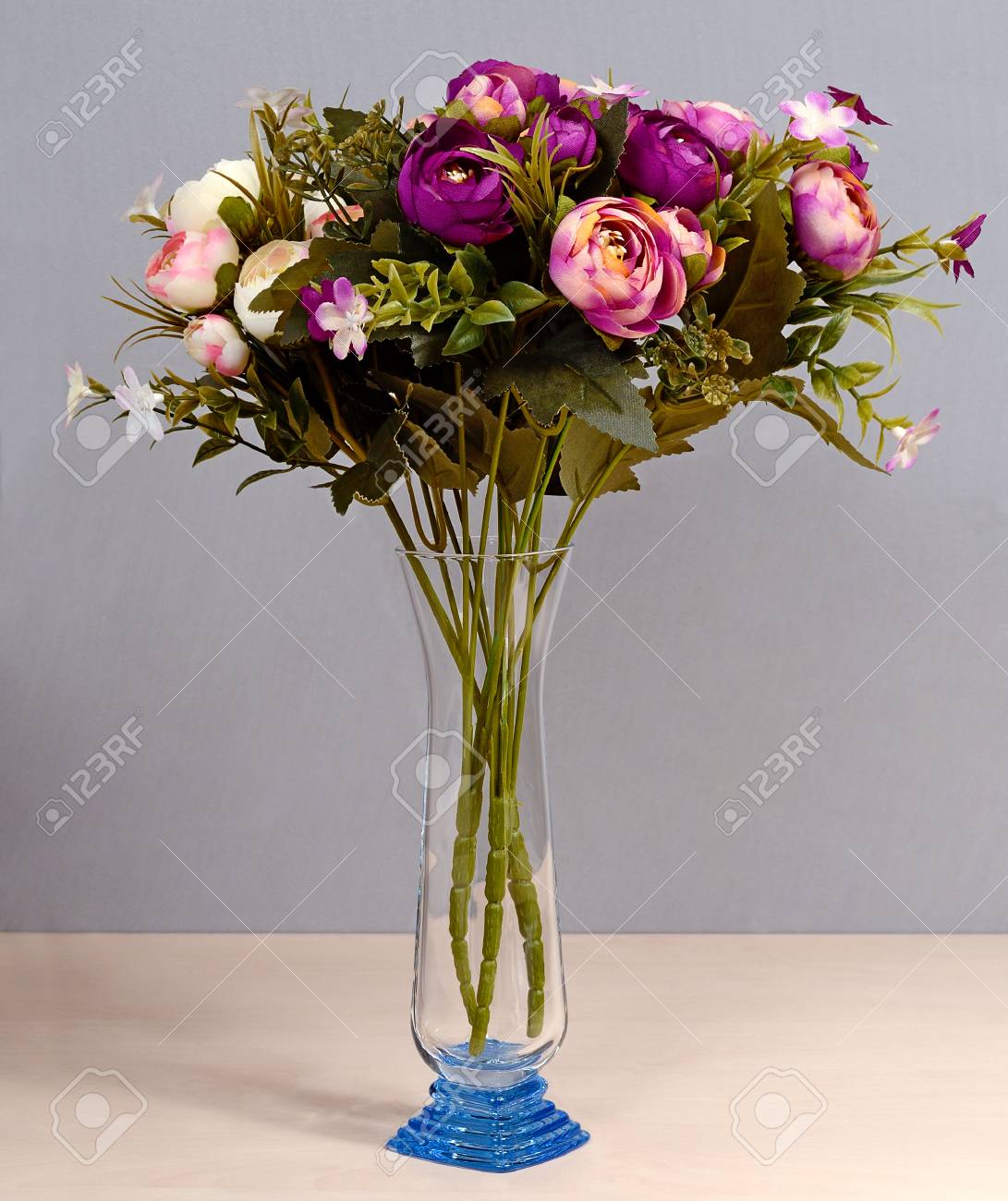 Still Life With Artificial Flowers Of Roses And Carnations Of