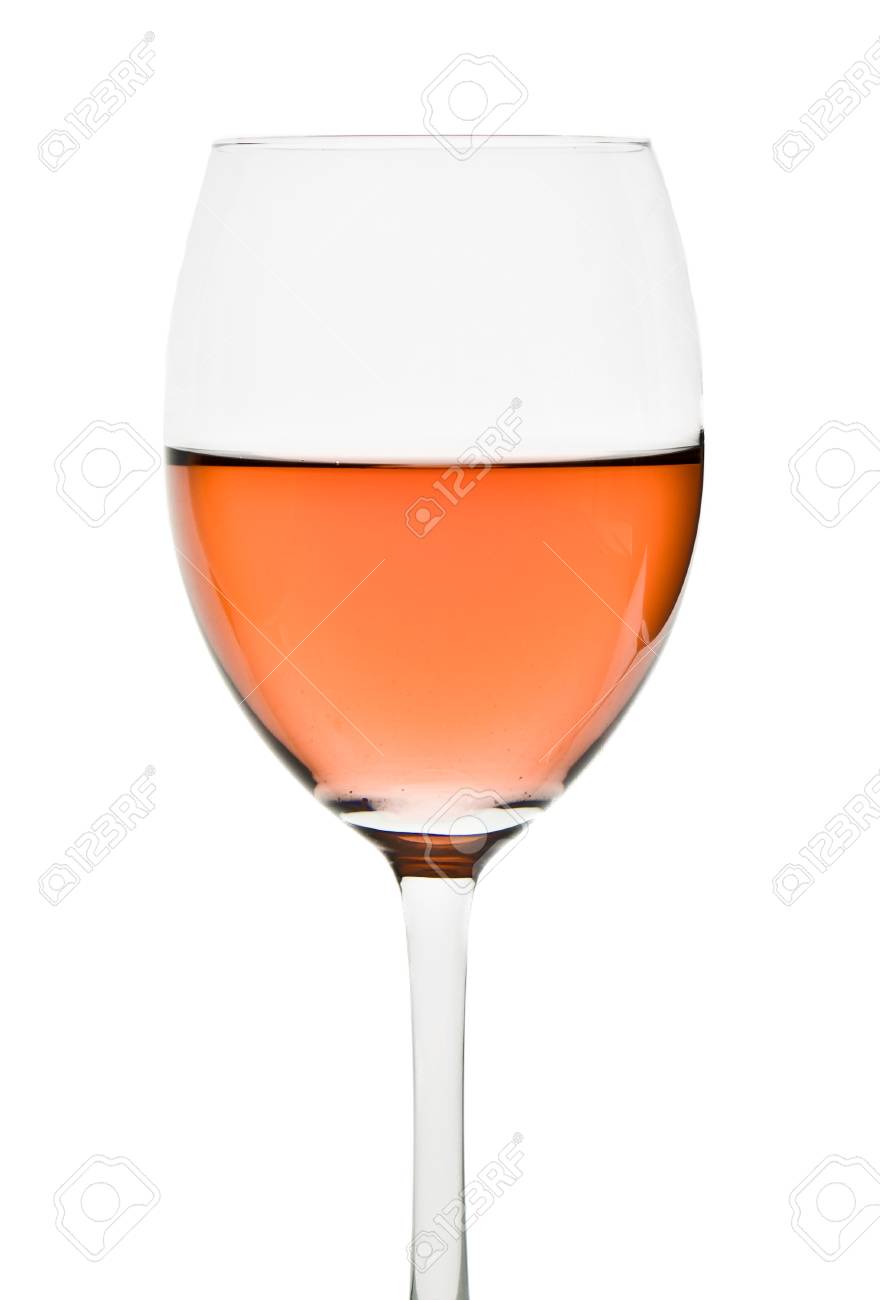 Rose Wine In Glass Isolated On White Stock Photo Picture And Royalty Free Image Image