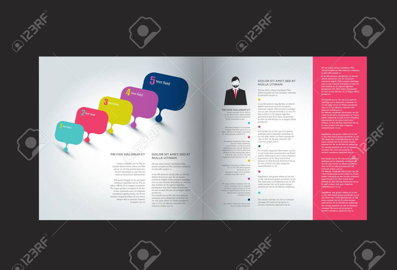 booklet page magazine layout for infographics web template