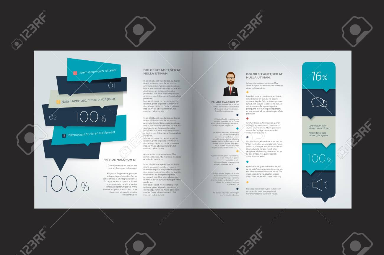 booklet page magazine layout for infographics web template