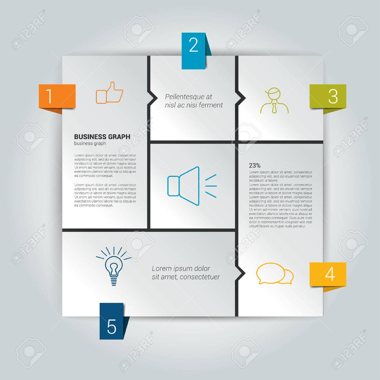 box diagram for infographics web diagram template vector scheme