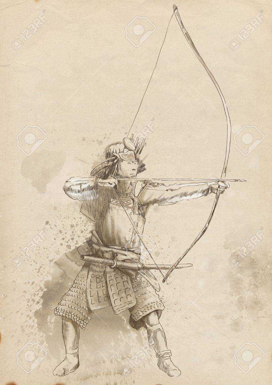 弓道 現代日本の武道 手描画 侍のイラスト の写真素材 画像素材 Image 弓道 現代日本の武道 手描画 侍のイラスト の写真素材 画像素材 Image