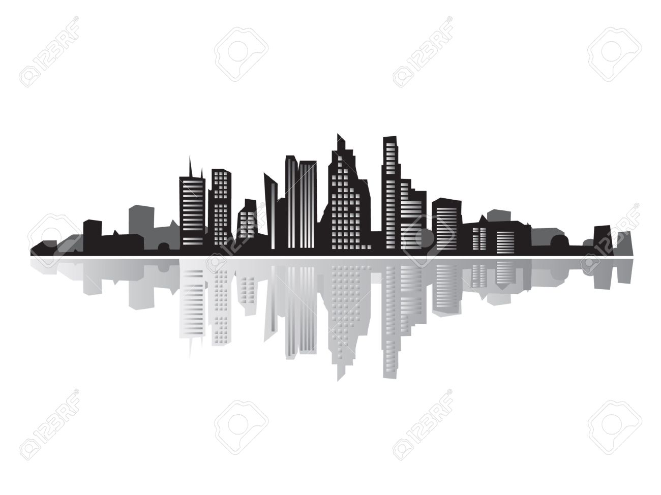 City Landscape Silhouettes Of Houses Black Royalty Free Cliparts Vectors And Stock Illustration Image 2558691