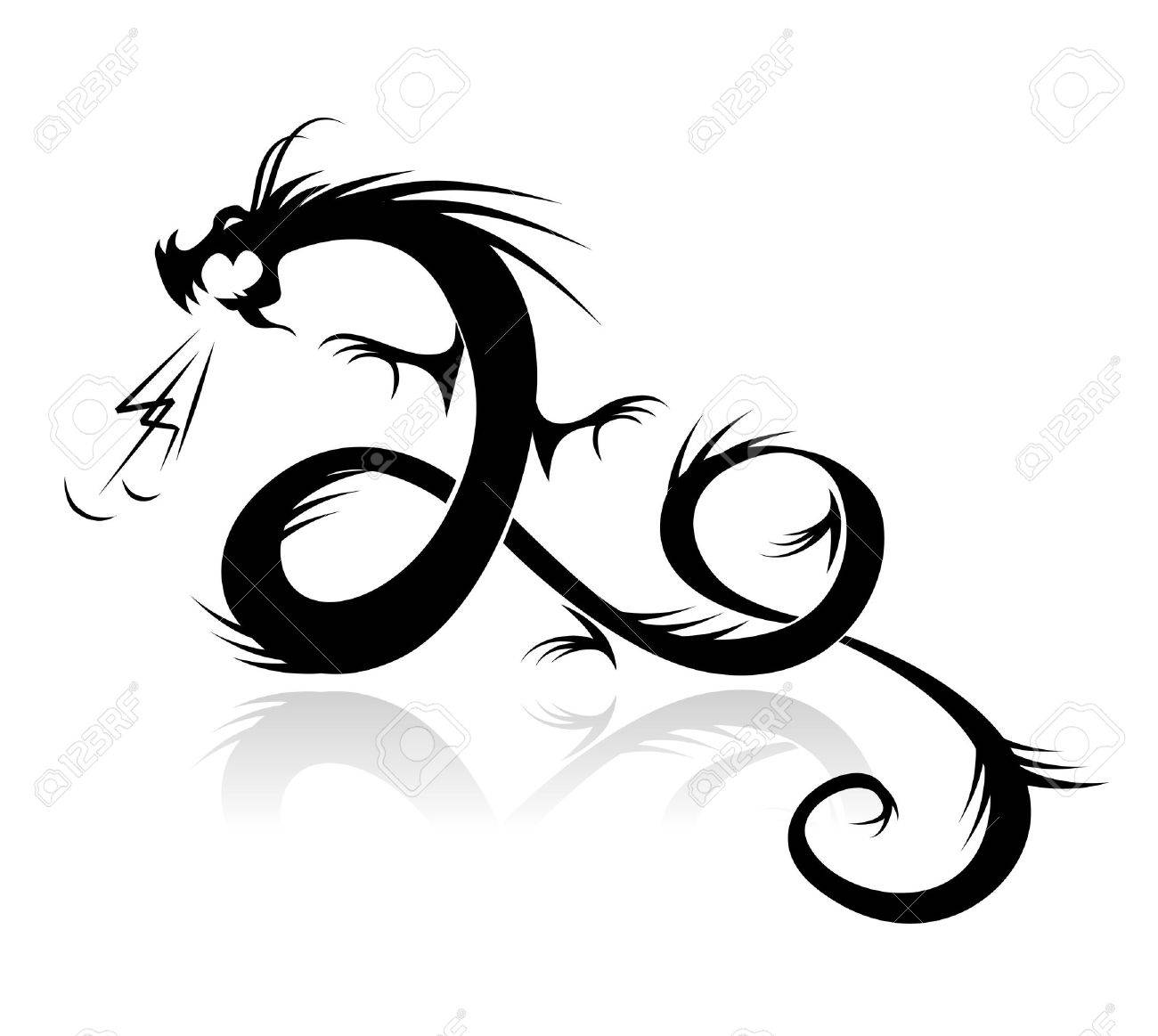 あなたのデザインのドラゴンのタトゥー ベクター グラフィックのイラスト素材 ベクタ Image