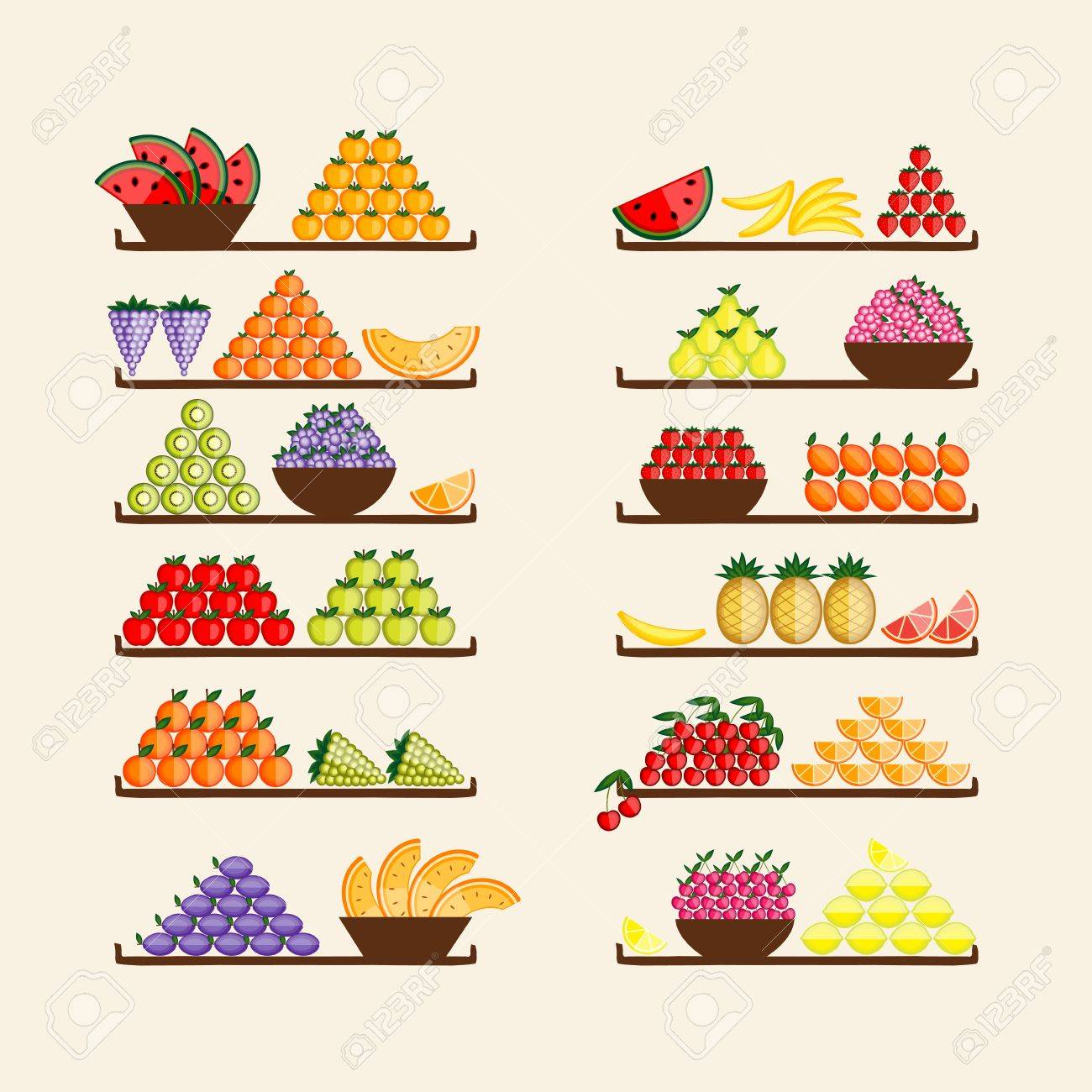 あなたの設計のための果物の棚のイラスト素材 ベクタ Image