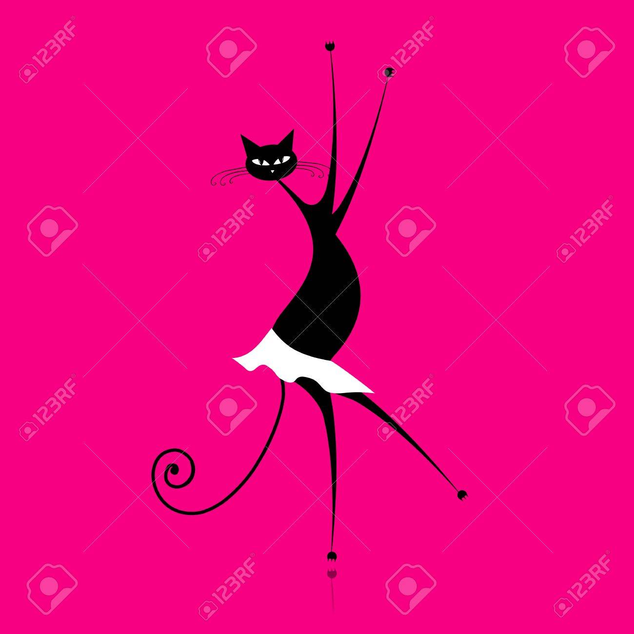 優雅な猫ダンス 設計のためのベクトル図のイラスト素材 ベクタ Image 優雅な猫ダンス 設計のためのベクトル図のイラスト素材 ベクタ Image