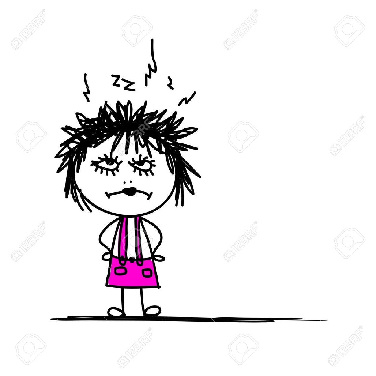 あなたのデザインの面白い女の子スケッチ のイラスト素材 ベクタ Image