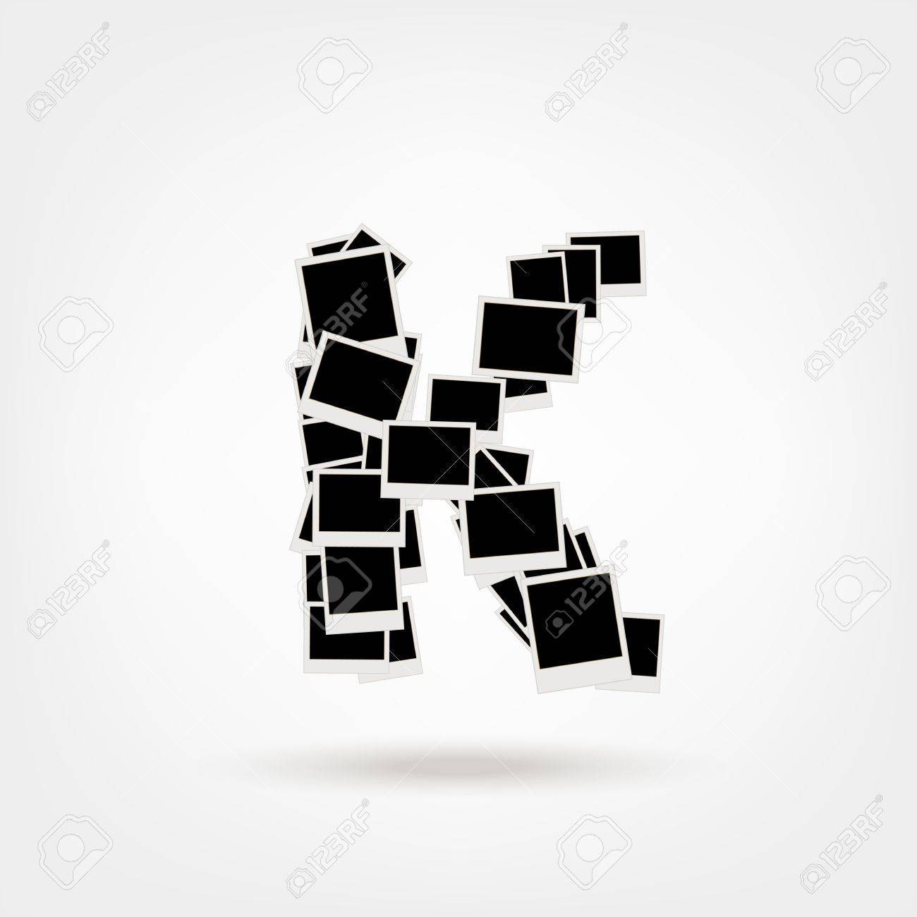 letter k made from photo frames insert your photos royalty free letter picture frames
