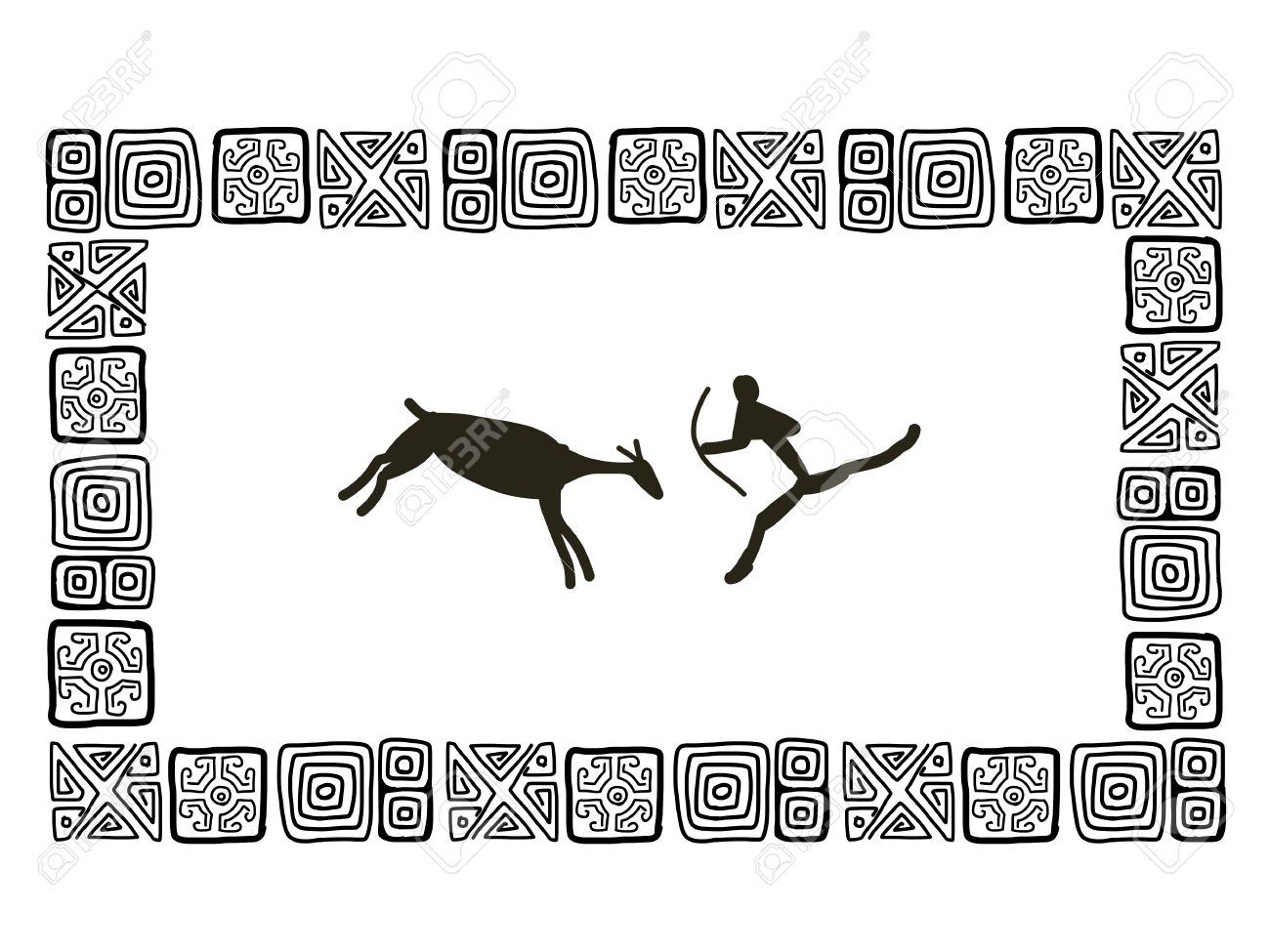 Rock paintings, sketch frame for your design - 29253638 Rock paintings, sketch frame for your design - 29253638