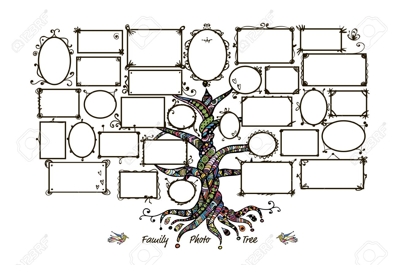 family tree template with picture frames insert your photos photo family tree template
