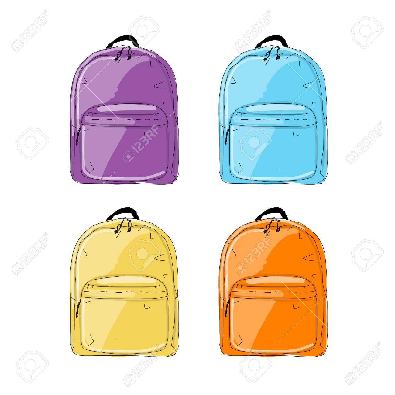 Download Backpack Mockup Sketch For Your Design Vector Illustration Royalty Free Cliparts Vectors And Stock Illustration Image 92424889