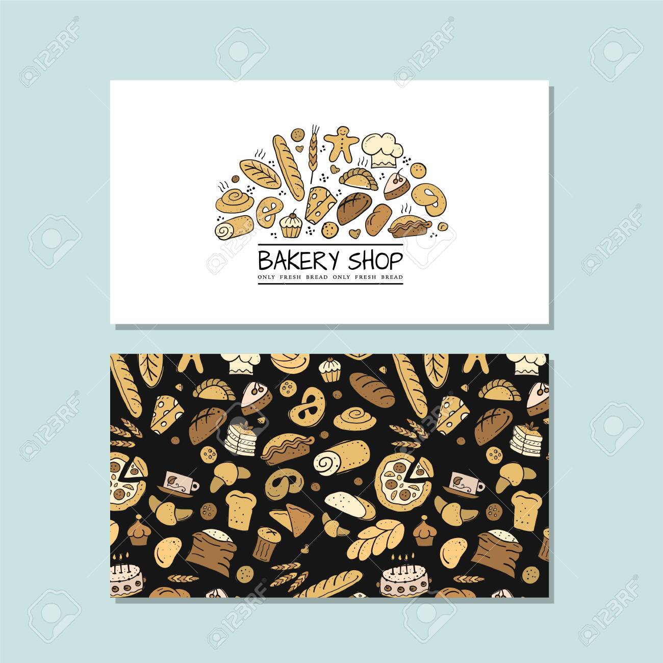 business cards design idea for bakery company vector illustration business cards for illustrators