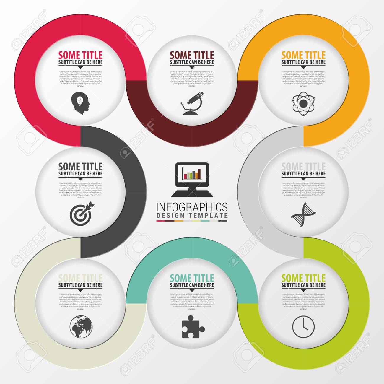 modern infographics options banner with 8 part pie chart vector
