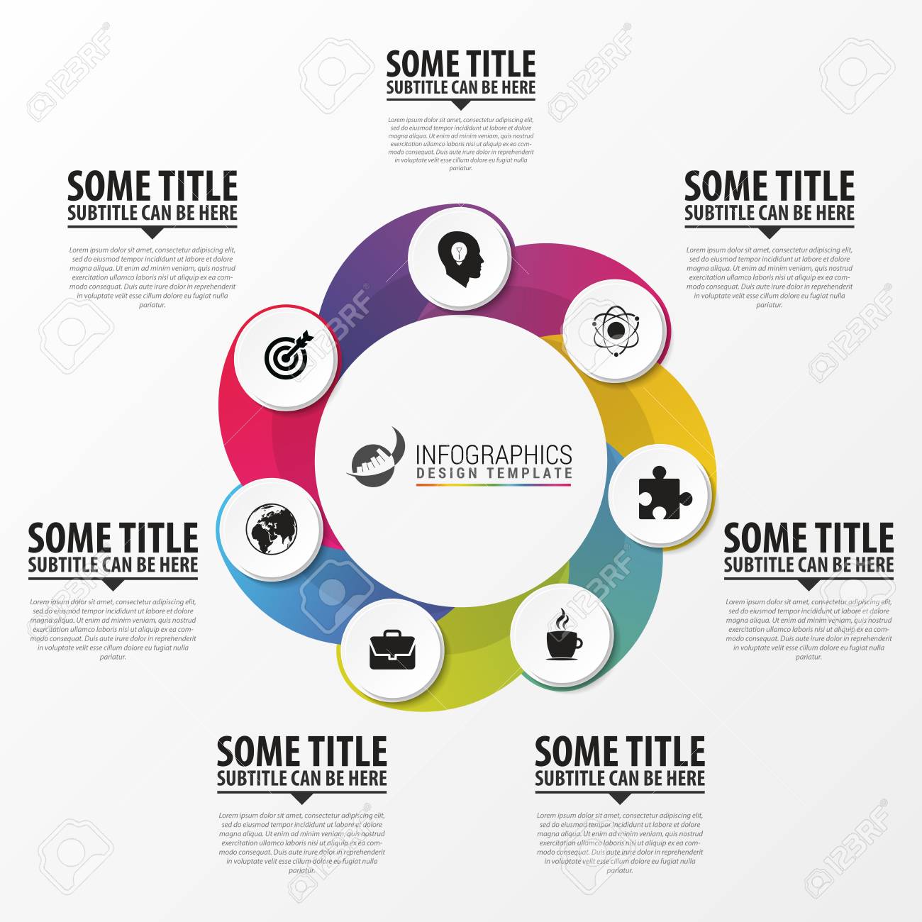 business infographics circular infographic with 7 options vector circular infographic