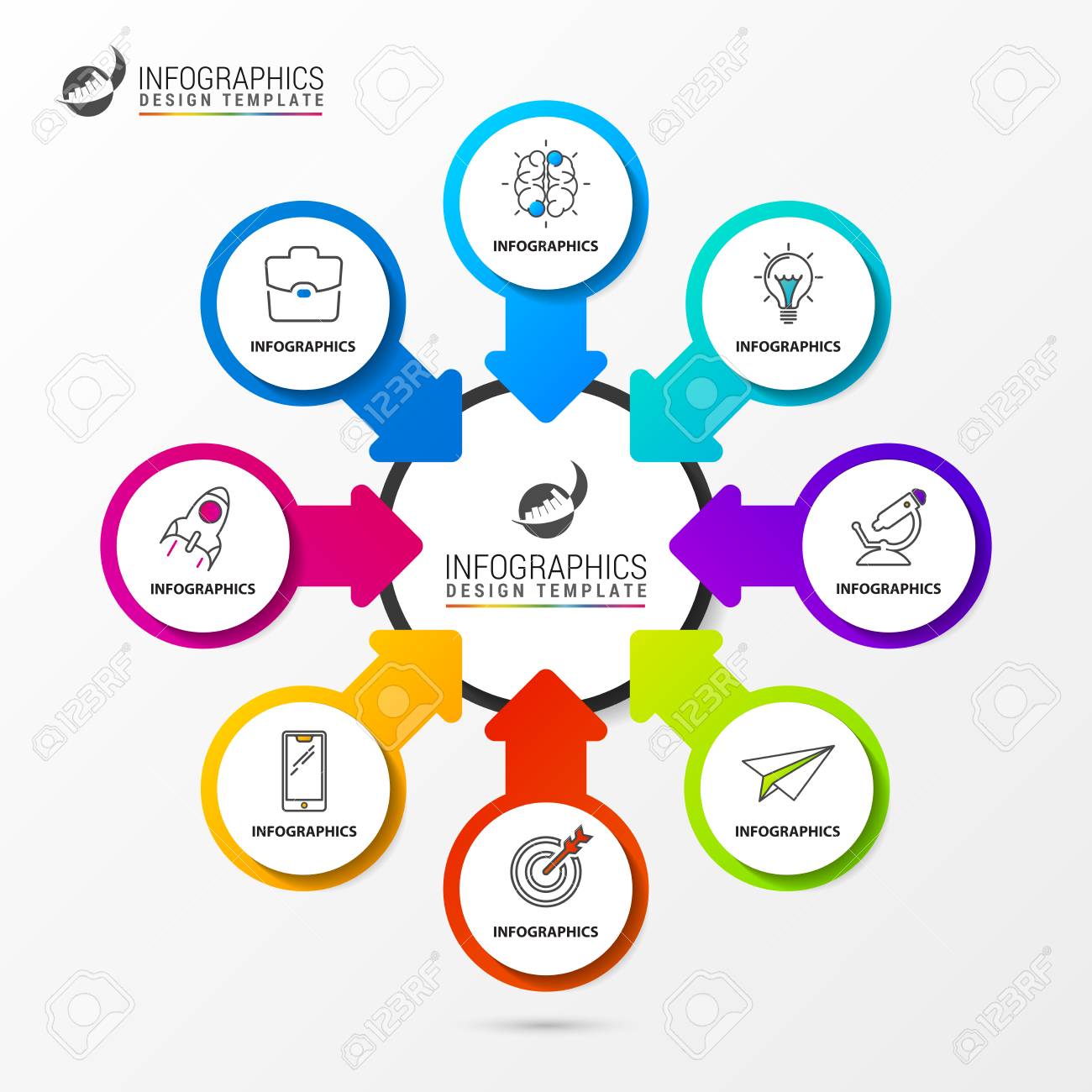 Infographic Design Template Organization Chart With Steps Vector