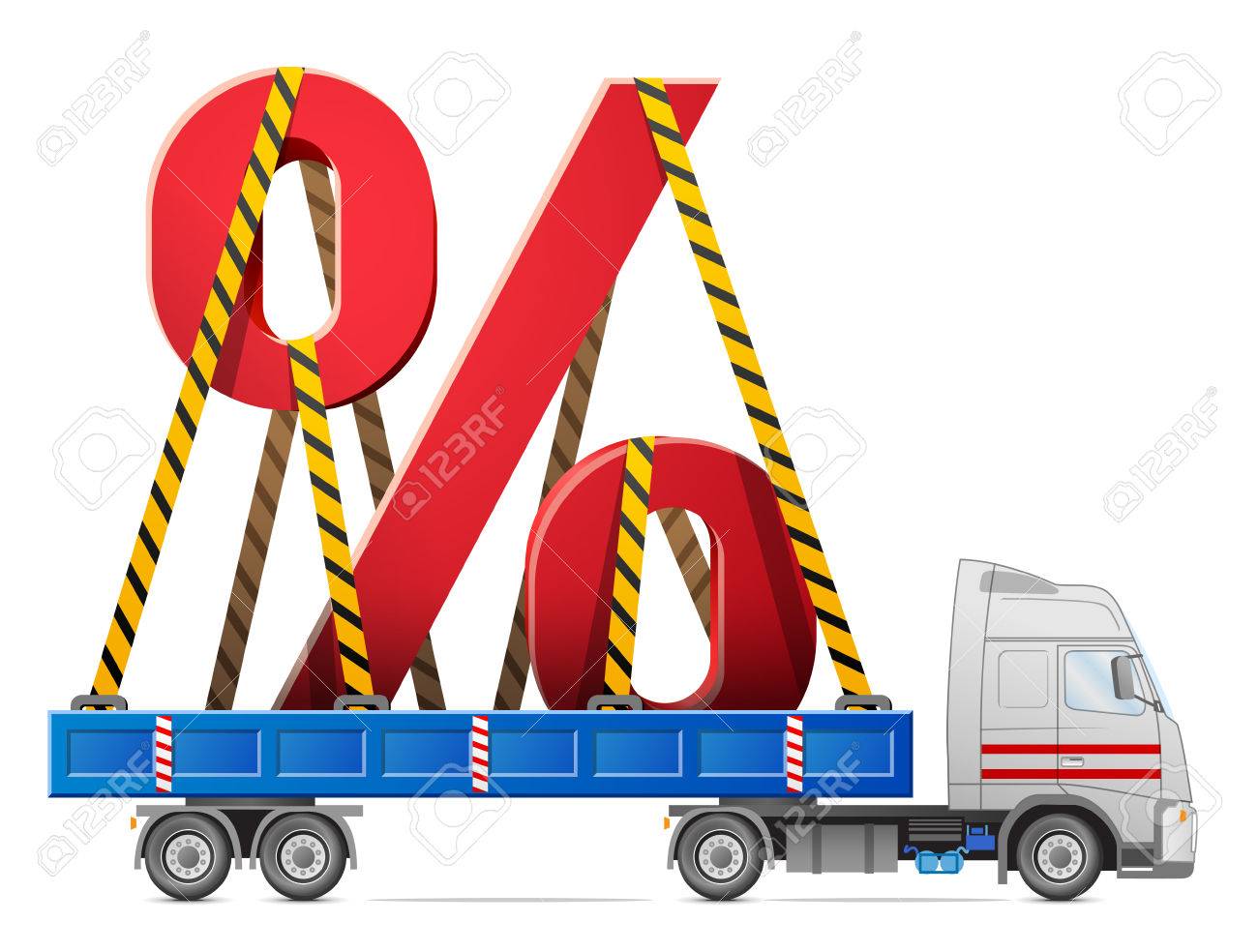 パーセント記号の道路輸送大きいパーセントのトラックの後ろに署名します 銀行 金融業界の質的なベクトル Eps 10 イラスト販売 割引 計算のイラスト素材 ベクタ Image