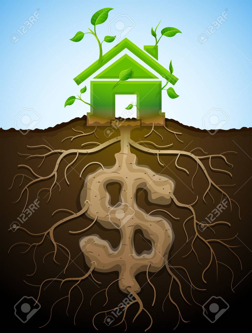 植物の葉と根のようなドルのように成長している家の印 植物の部分の形で家とお金のシンボル 質的なベクトル イラスト住宅ローンは 緑の建物 不動産 投資 建設 持続可能性 等のイラスト素材 ベクタ Image 植物の葉と根のようなドルのように成長している家の印 植物の部分の形で家とお金のシンボル 質的なベクトル イラスト住宅ローンは 緑の建物 不動産 投資 建設 持続可能性 等のイラスト素材 ベクタ Image