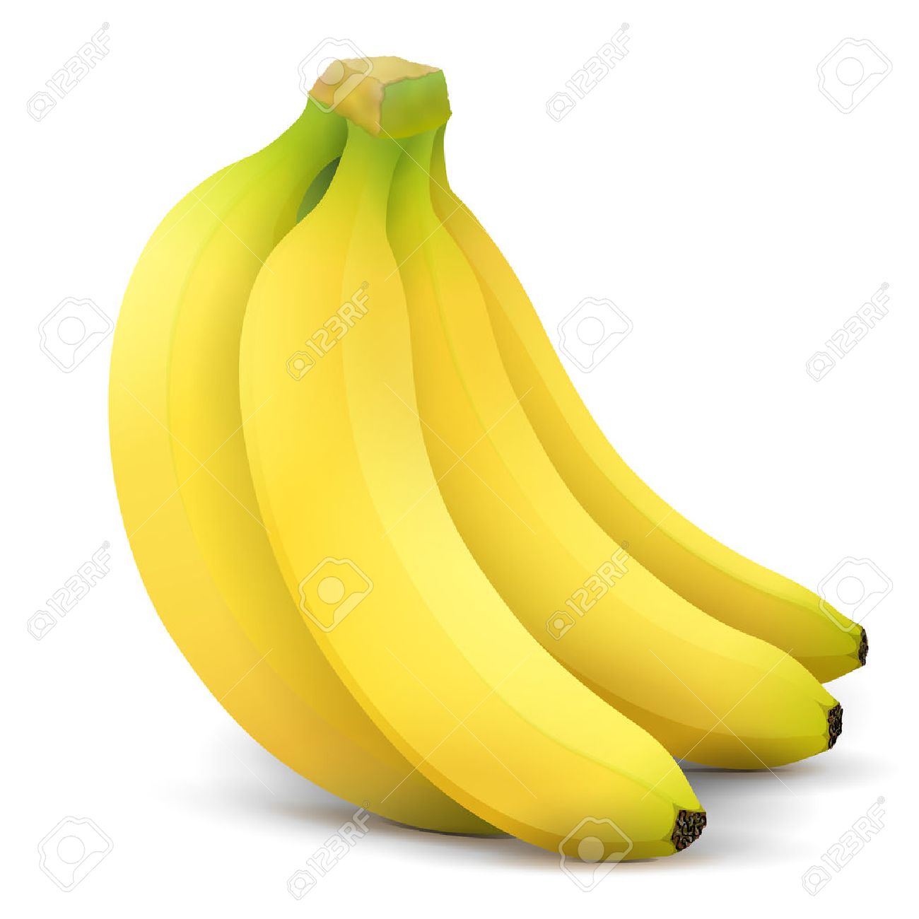 Banana Fruit Close Up. Bunch Of Bananas Isolated On White ...
