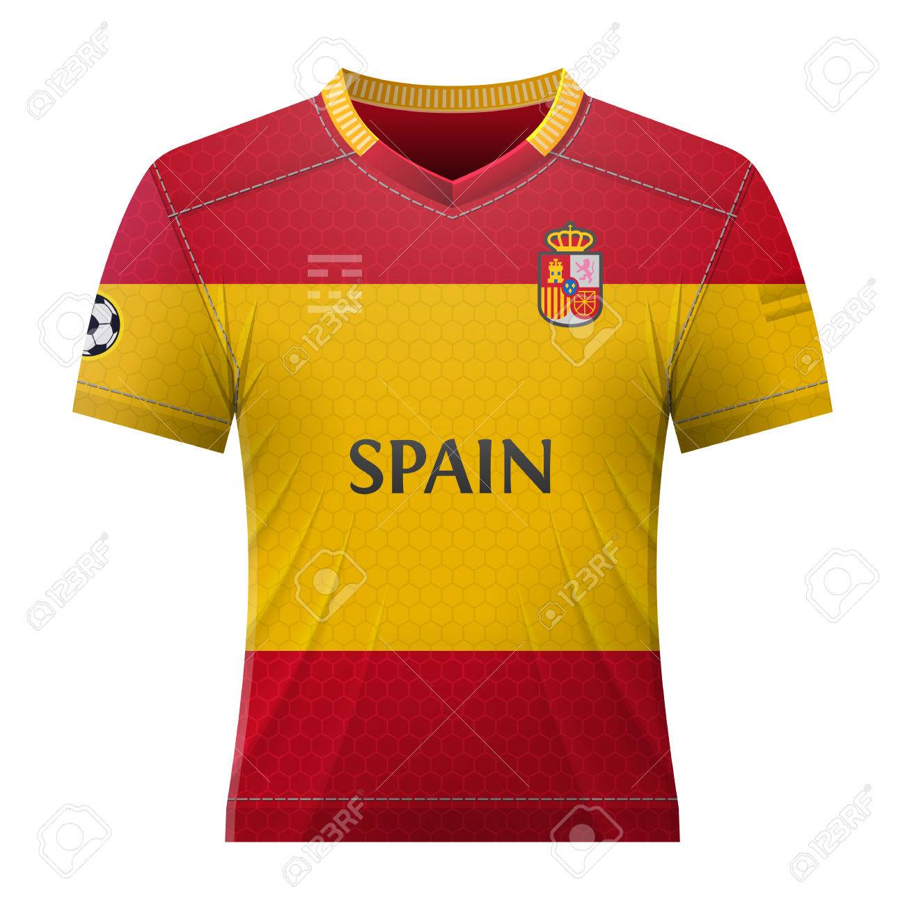 スペイン国旗の色でのサッカー シャツ スペインのサッカー チームのためのナショナル ジャージ サッカー スポーツ ゲーム サッカー 選手権 全国代表チーム ゲーム等についての定性的なベクトル図のイラスト素材 ベクタ Image スペイン国旗の色でのサッカー シャツ スペインのサッカー チームのためのナショナル ジャージ サッカー スポーツ ゲーム サッカー 選手権 全国代表チーム ゲーム等についての定性的なベクトル図のイラスト素材 ベクタ Image