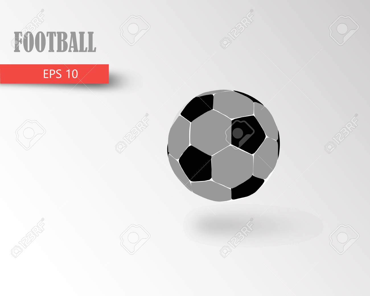 サッカー ボールのシルエット 別のレイヤーの背景とテキスト色をワンクリックで変更できます のイラスト素材 ベクタ Image