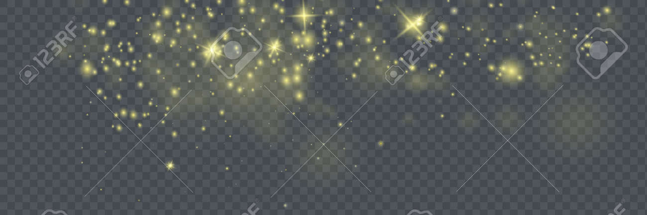 The dust sparks and golden stars shine with special light. Vector sparkles on a transparent background. Christmas light effect. Sparkling magical dust particles. - 169116552 The dust sparks and golden stars shine with special light. Vector sparkles on a transparent background. Christmas light effect. Sparkling magical dust particles. - 169116552