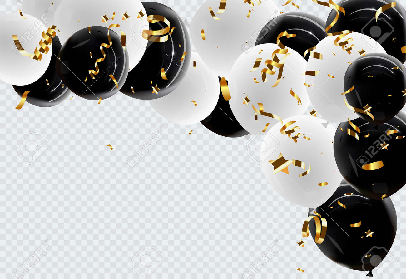 Borda de balão com brilho de ouro brilhante e confete de estrela isolado em fundo transparente. vector realista dourado festivo 3d balão de hélio banner para aniversário, design de festa de aniversário - 177005465 Borda de balão com brilho de ouro brilhante e confete de estrela isolado em fundo transparente. vector realista dourado festivo 3d balão de hélio banner para aniversário, design de festa de aniversário - 177005465