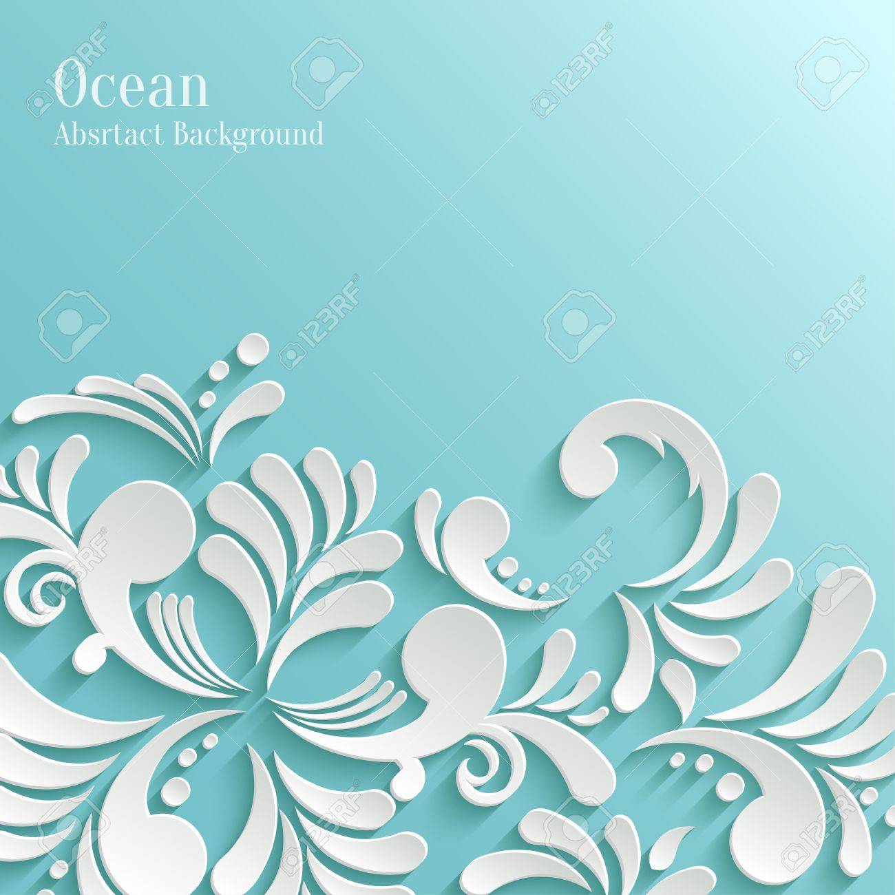 Abstract Ocean Background With 3d Floral Pattern Trendy Design Template Royalty Free Svg Cliparts Vectors And Stock Illustration Image