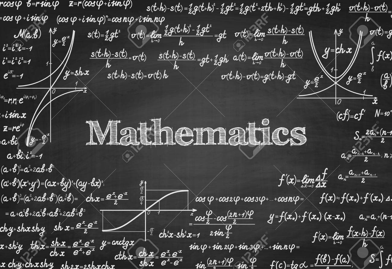 数式 方程式 黒板のシームレスなデザインの手書きの数字は 数学的なベクトル シームレス パターン のイラスト素材 ベクタ Image