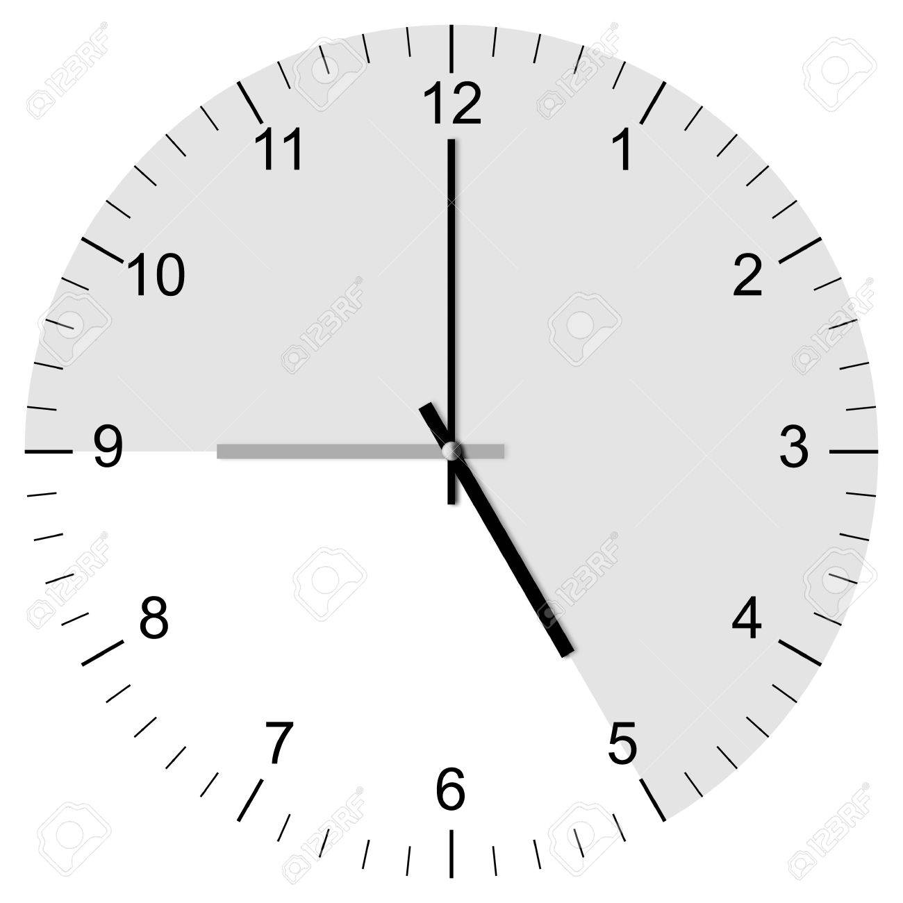 Illustration Of A Clock Showing The Core Working Hours Nine To Five Isolated On White Background Stock Photo Picture And Royalty Free Image Image