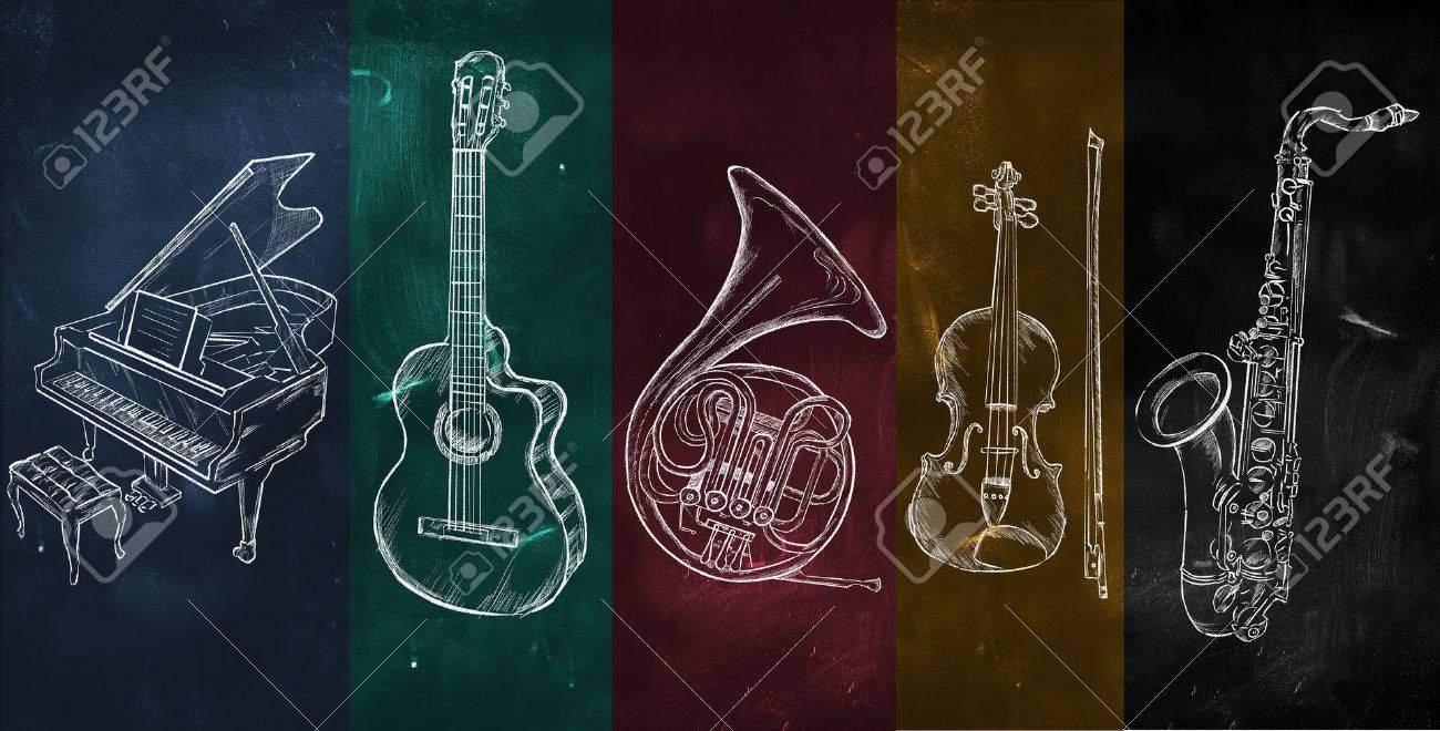 アート楽器音楽の黒板の背景 の写真素材 画像素材 Image