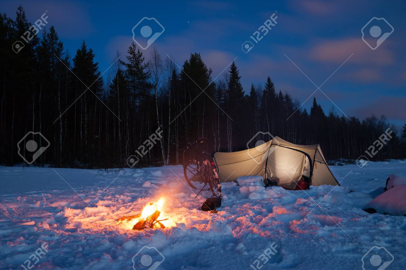 campsite in sweden in the winter time - 51253628 campsite in sweden in the winter time - 51253628