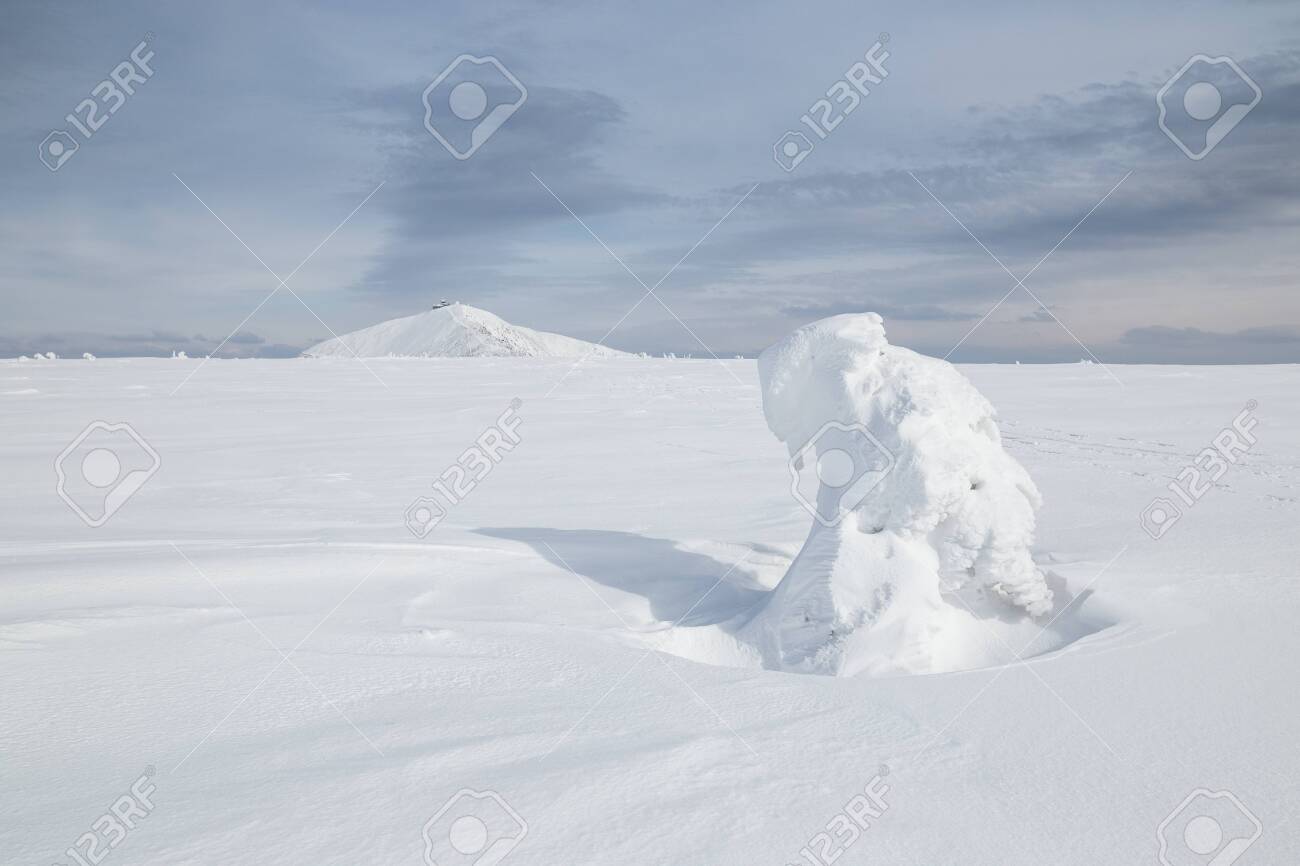 Peak of the Snezka mountain in winter (Krkonose) - 133182014 Peak of the Snezka mountain in winter (Krkonose) - 133182014