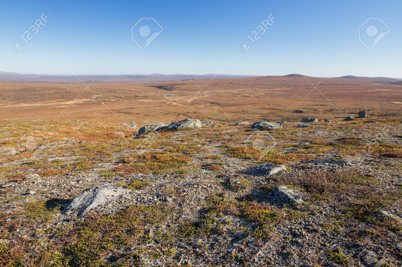 Autumn landscape over a mountain landscape in northern Finland - 133036475 Autumn landscape over a mountain landscape in northern Finland - 133036475