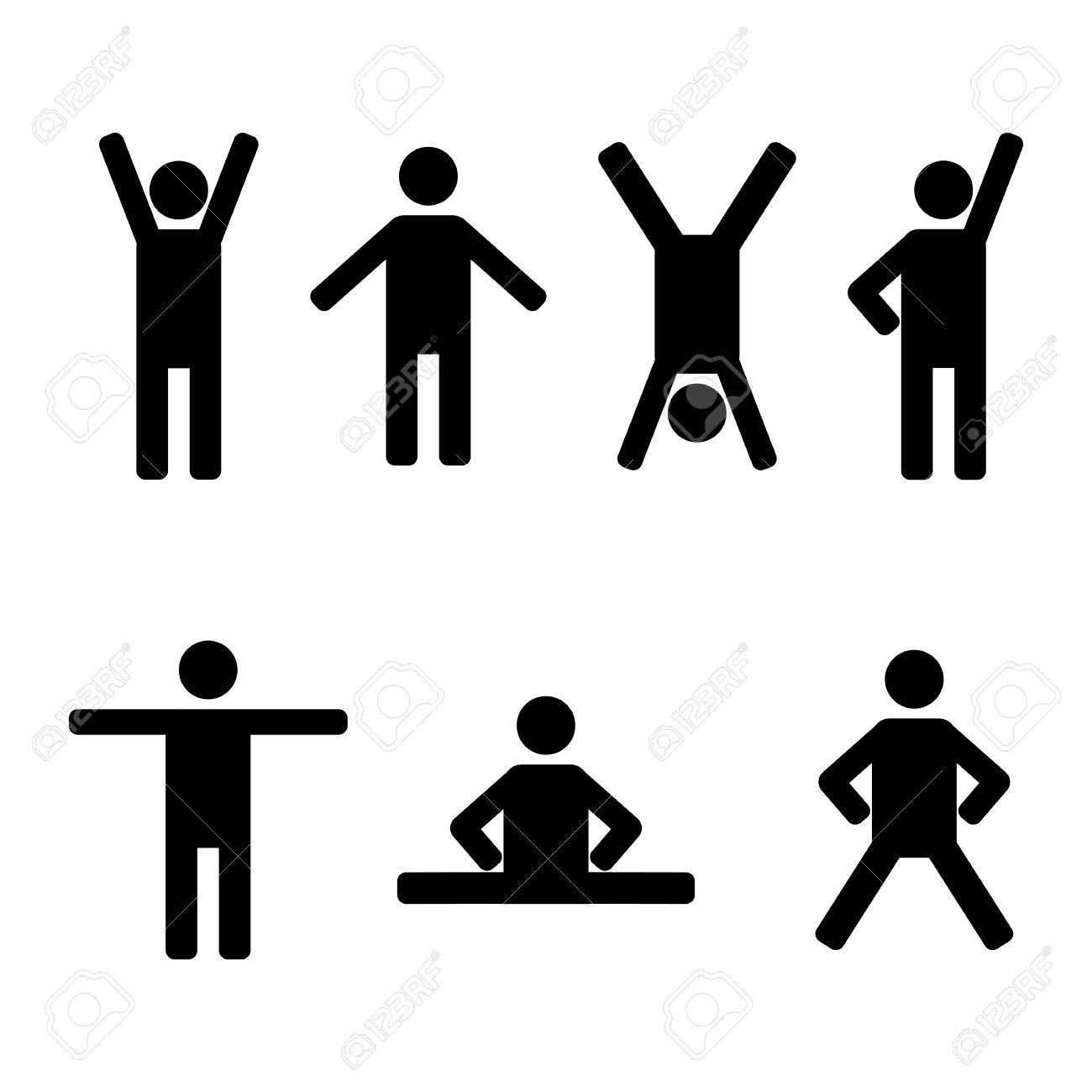 A Set Of Stick Figures Black Mens Silhouettes In Various Poses Royalty Free Cliparts Vectors And Stock Illustration Image