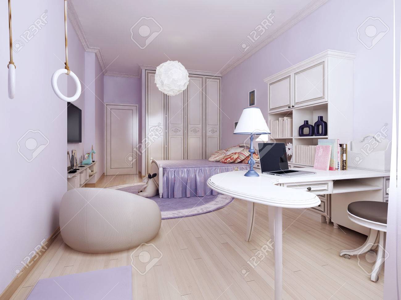 Art Nouveau Bedroom With Work Area Spacious Room With A Wardrobe