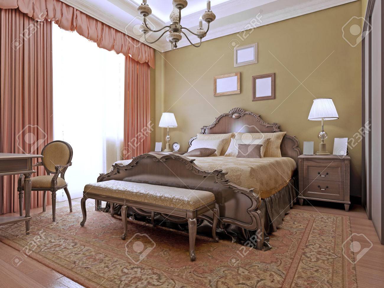 Expensive bedroom art deco style. interior bright bedrooms made ...