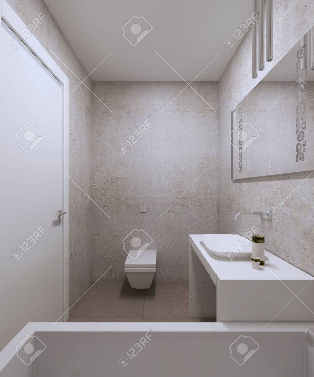 Cuarto De Baño De Estilo Contemporáneo Con Yeso De Textura Y Las ... Cuarto De Baño De Estilo Contemporáneo Con Yeso De Textura Y Las ...