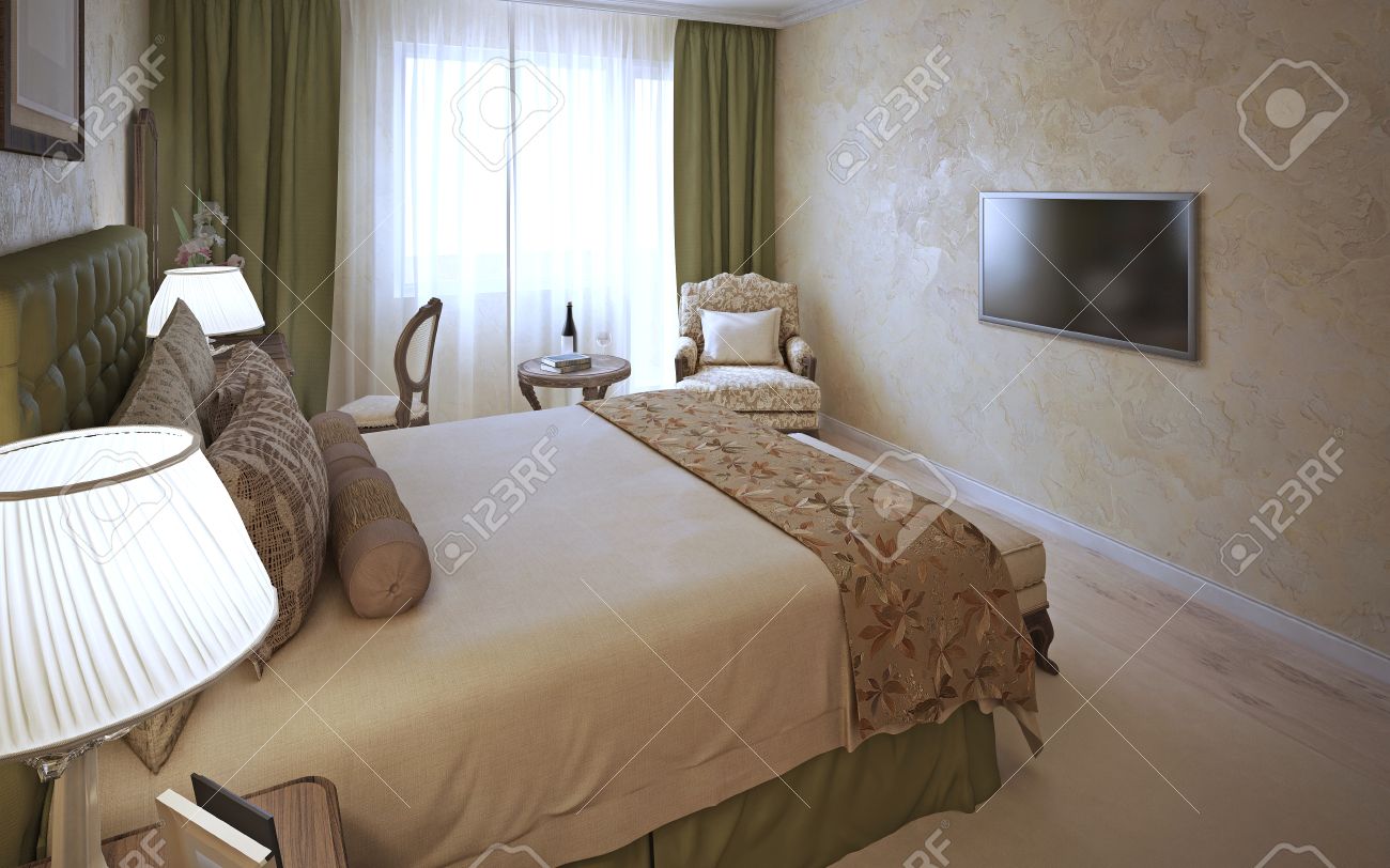 Elegantes Schlafzimmer Klassisches Design. Das Innere Der ... Elegantes Schlafzimmer Klassisches Design. Das Innere Der ...
