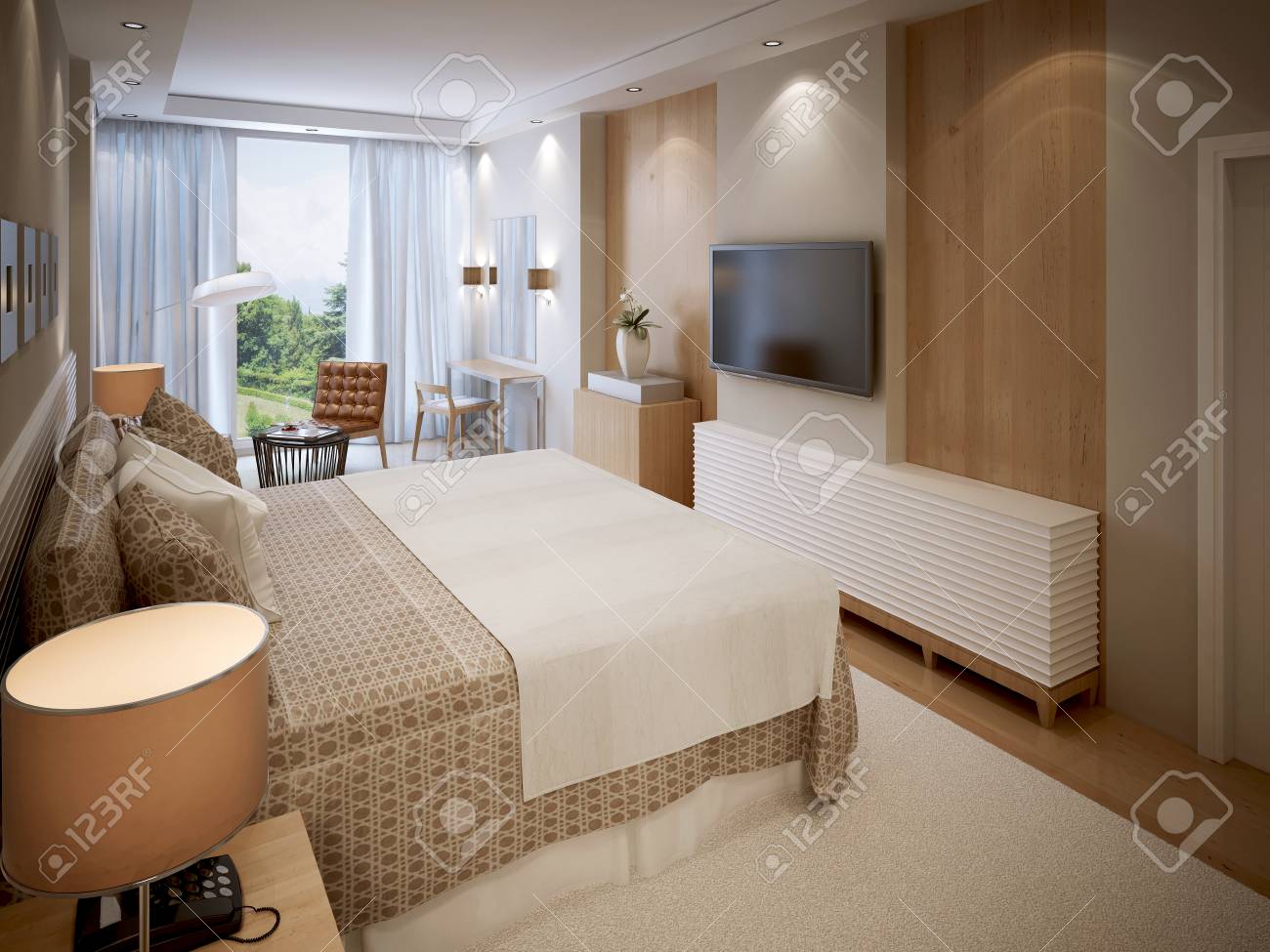 High Tech Bedroom Design 3d Render