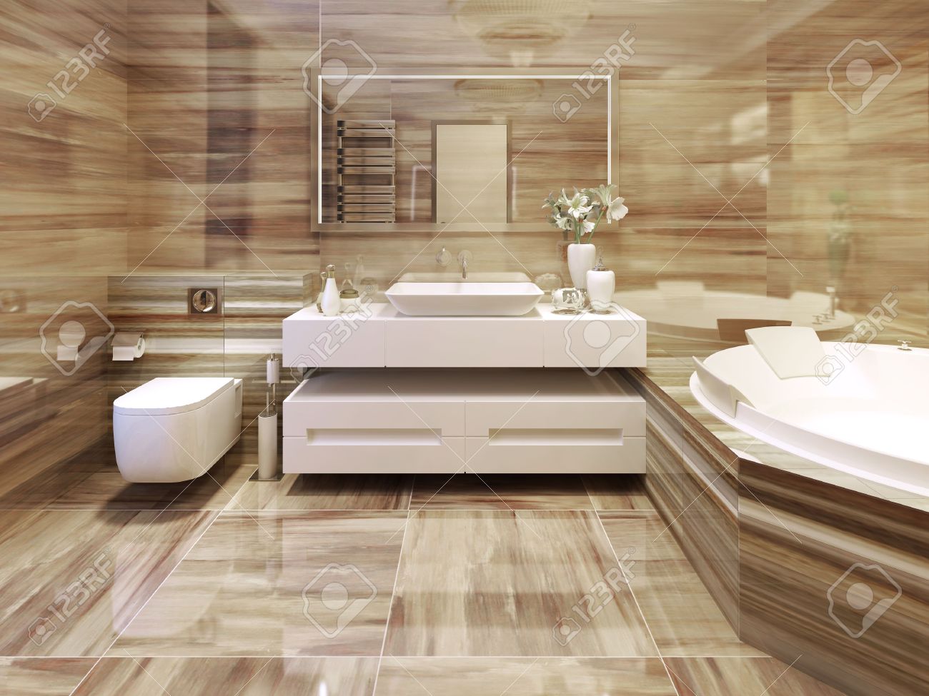 Salle De Bain Bois Gris ~ salle de bains de style art d co 3d render banque d images et Salle De Bain Bois Gris ~ salle de bains de style art d co 3d render banque d images et