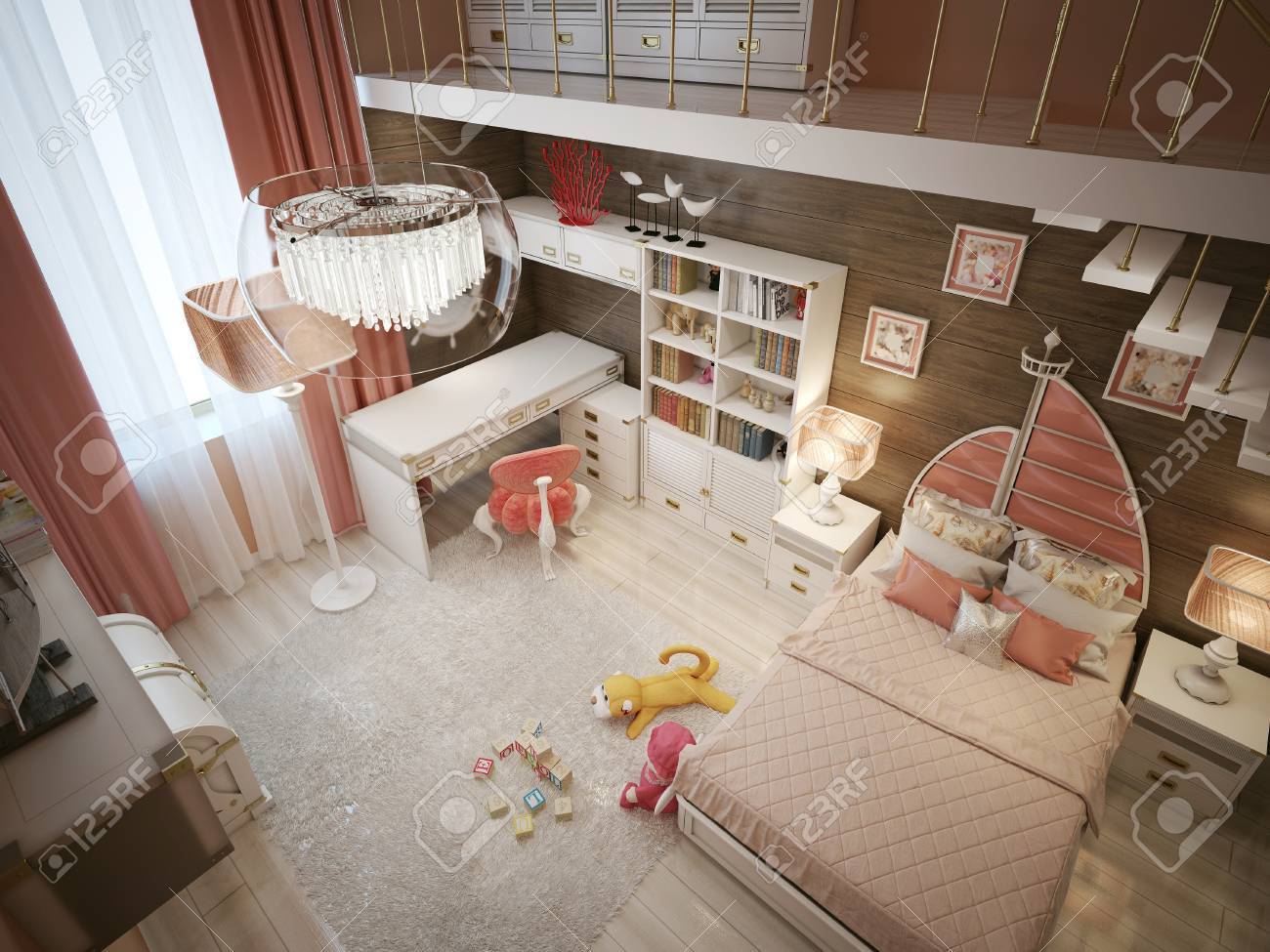 Luxus Kinderzimmer Im Jugendstil 3d Render Lizenzfreie Fotos Bilder Und Stock Fotografie Image 47428484