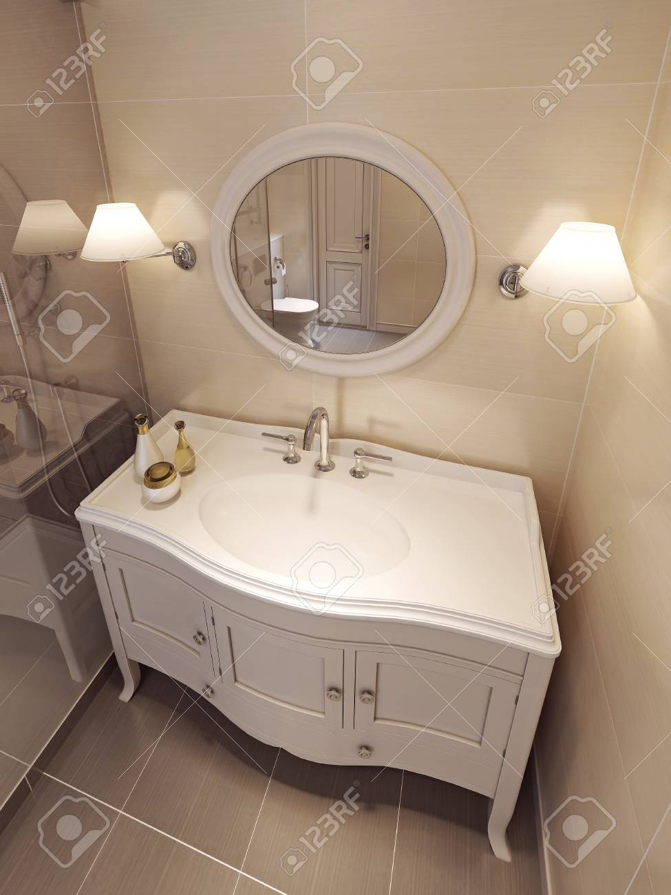 Vanites De Salle De Bain De Couleur Beige Design Classique Lign Es Salle De Bain Couleur Beige ~ Vanites De Salle De Bain De Couleur Beige Design Classique Lign Es