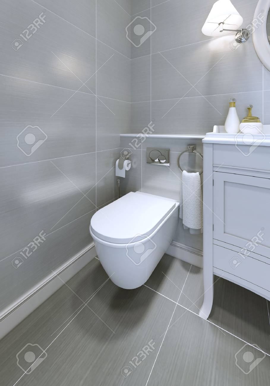 Toilette Im Badezimmer Klassischen Stil 3d Ubertragen Lizenzfreie Fotos Bilder Und Stock Fotografie Image 50514598