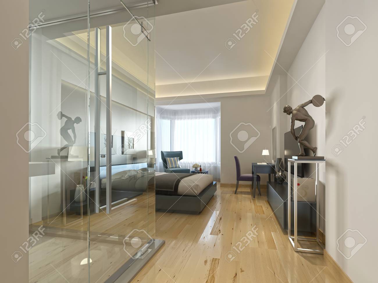 Une Chambre D H Tel De Luxe Dans Un Style Contemporain Avec Du Verre Salle De Bain D'Hotel De Luxe ~ Une Chambre D H Tel De Luxe Dans Un Style Contemporain Avec Du Verre