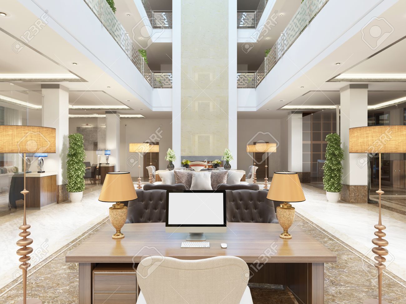 Luxury Interior Design Lounge Area Of The Hotel Expensive