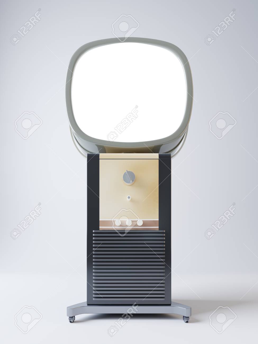 Download Retro Tv With Mockup Screen On A White Background High Tv Stand Stock Photo Picture And Royalty Free Image Image 108579058 PSD Mockup Templates