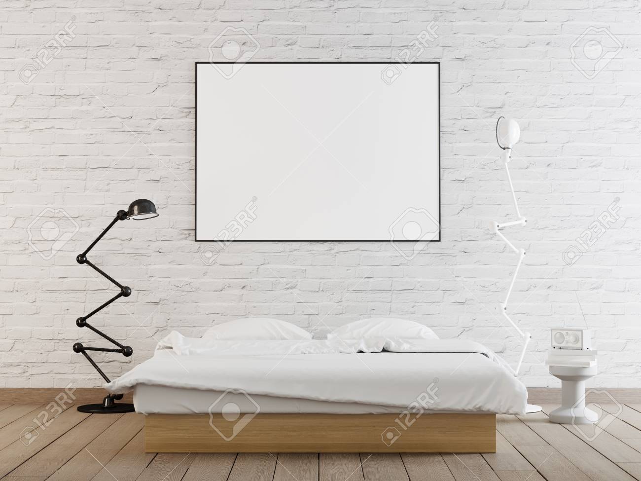 Download Interior Poster Mock Up With Horizontal Frame On The Wall In Stock Photo Picture And Royalty Free Image Image 108600677